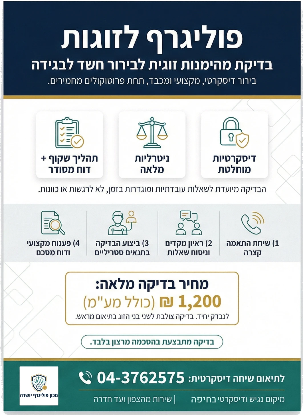 בדיקת פוליגרף לזוגות בחיפה קריות והצפון